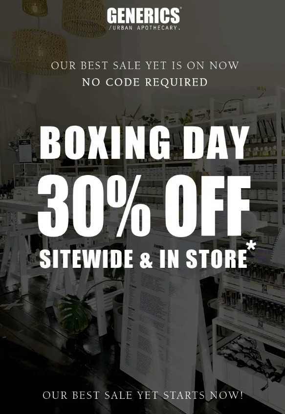 30% OFF BOXING DAY SALE* - On Now!
